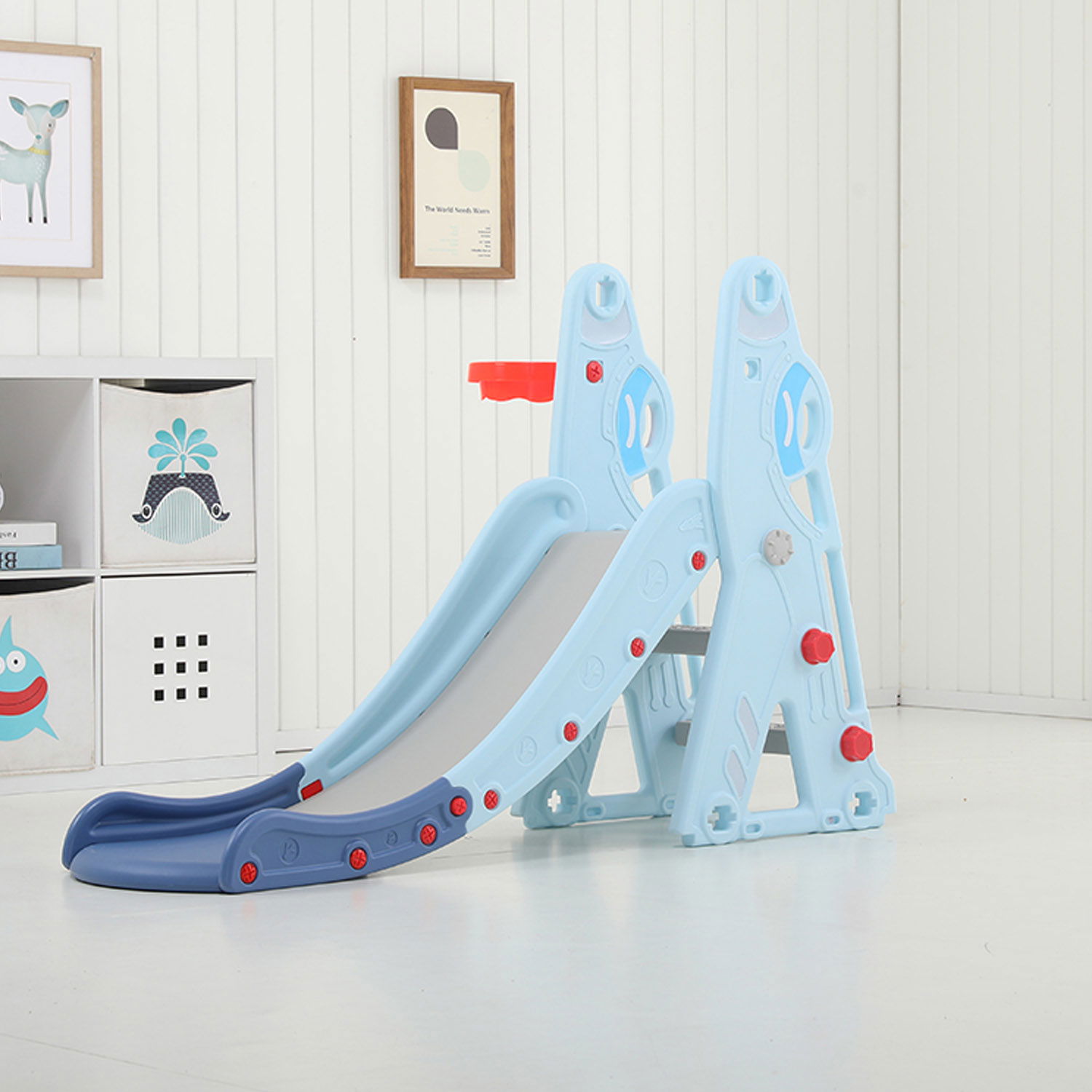 هوك شريحة أطفال بلاستيكية واحدة على شكل أرنب - Blue