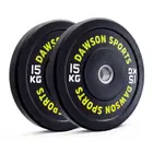 Dawson Sports Rubber Bumper Plates with upturned ring - 15 Kg - Pair