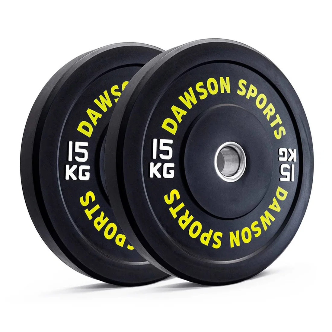 Dawson Sports Rubber Bumper Plates with upturned ring - 15 Kg - Pair