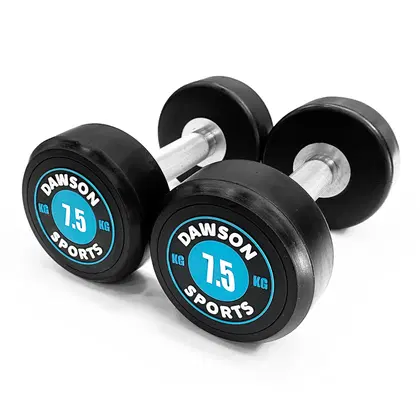 Dawson Sports Power 100 Round Rubber Dumbbells - 7.5 Kg - Pair