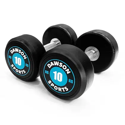 Dawson Sports Power 100 Round Rubber Dumbbells - 10 Kg - Pair