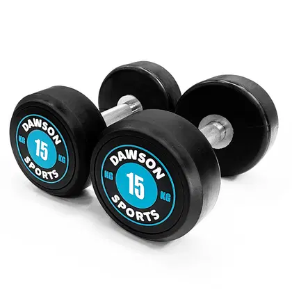 Dawson Sports Power 100 Round Rubber Dumbbells - 15 Kg - Pair