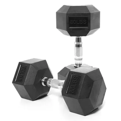 Therapy Fitness Hex Dumbbell - Cast Iron - Pair - 80 LBS