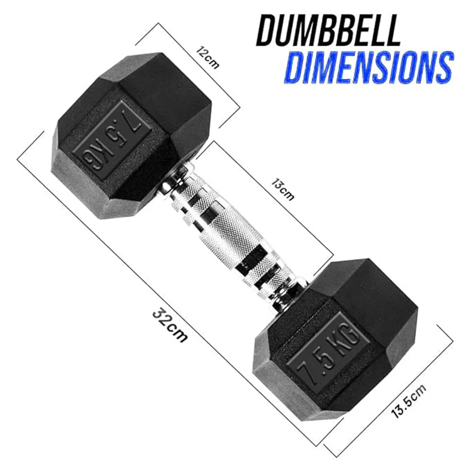 Therapy Fitness Hex Dumbbell - Cast Iron - 7.5 Kg