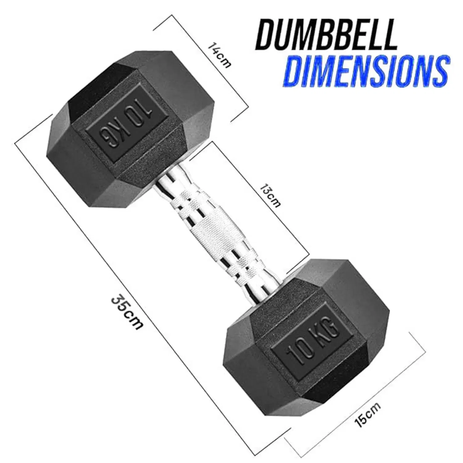 Therapy Fitness Hex Dumbbell - Cast Iron - 10 Kg