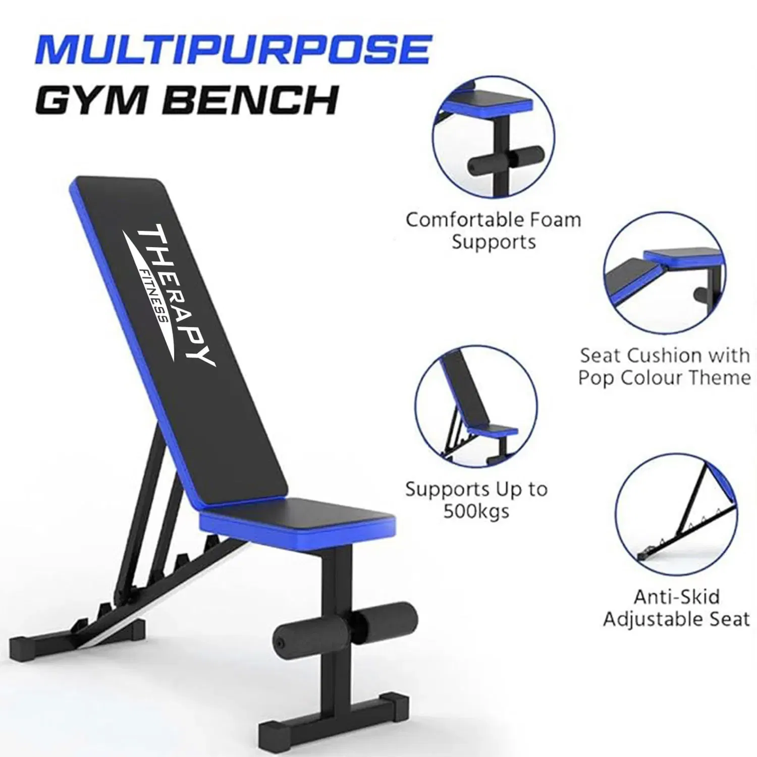 Therapy Fitness Adjustable Gym Bench (3 in 1)