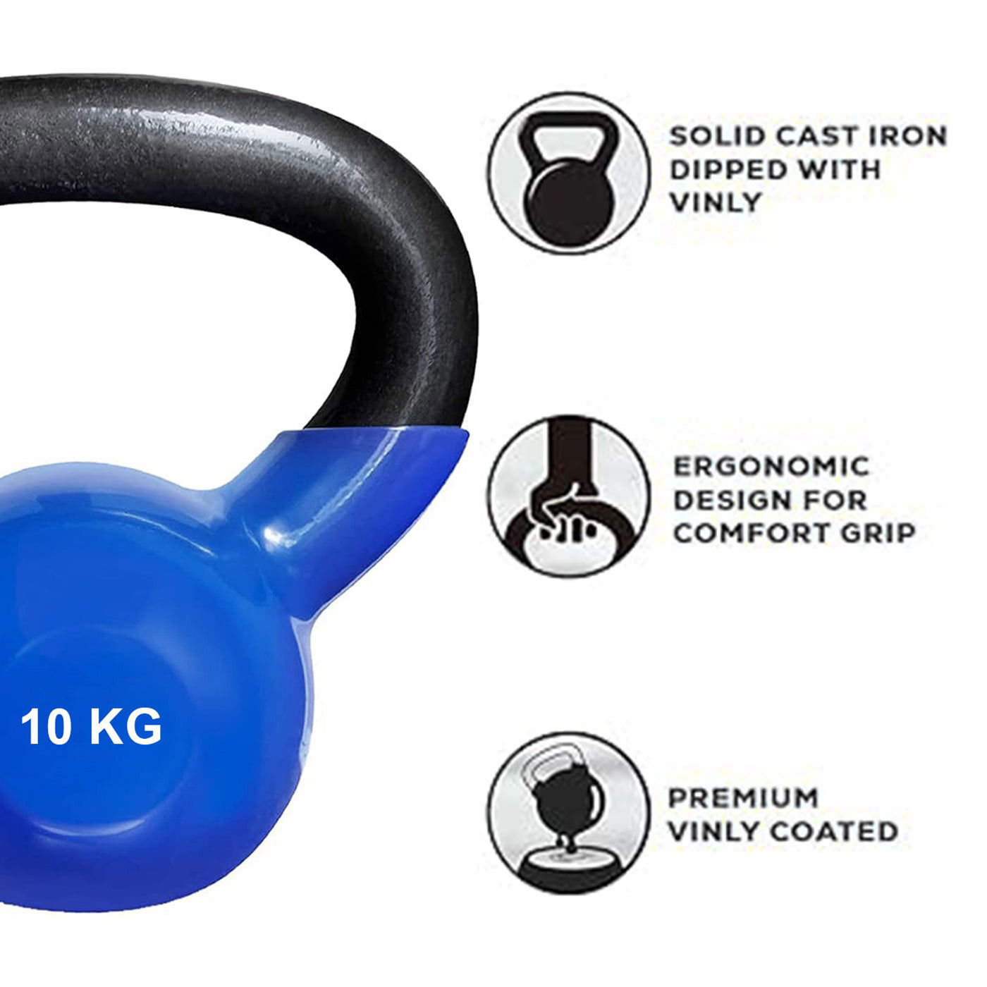 Therapy Fitness Vinyl Kettlebell - 10 Kg