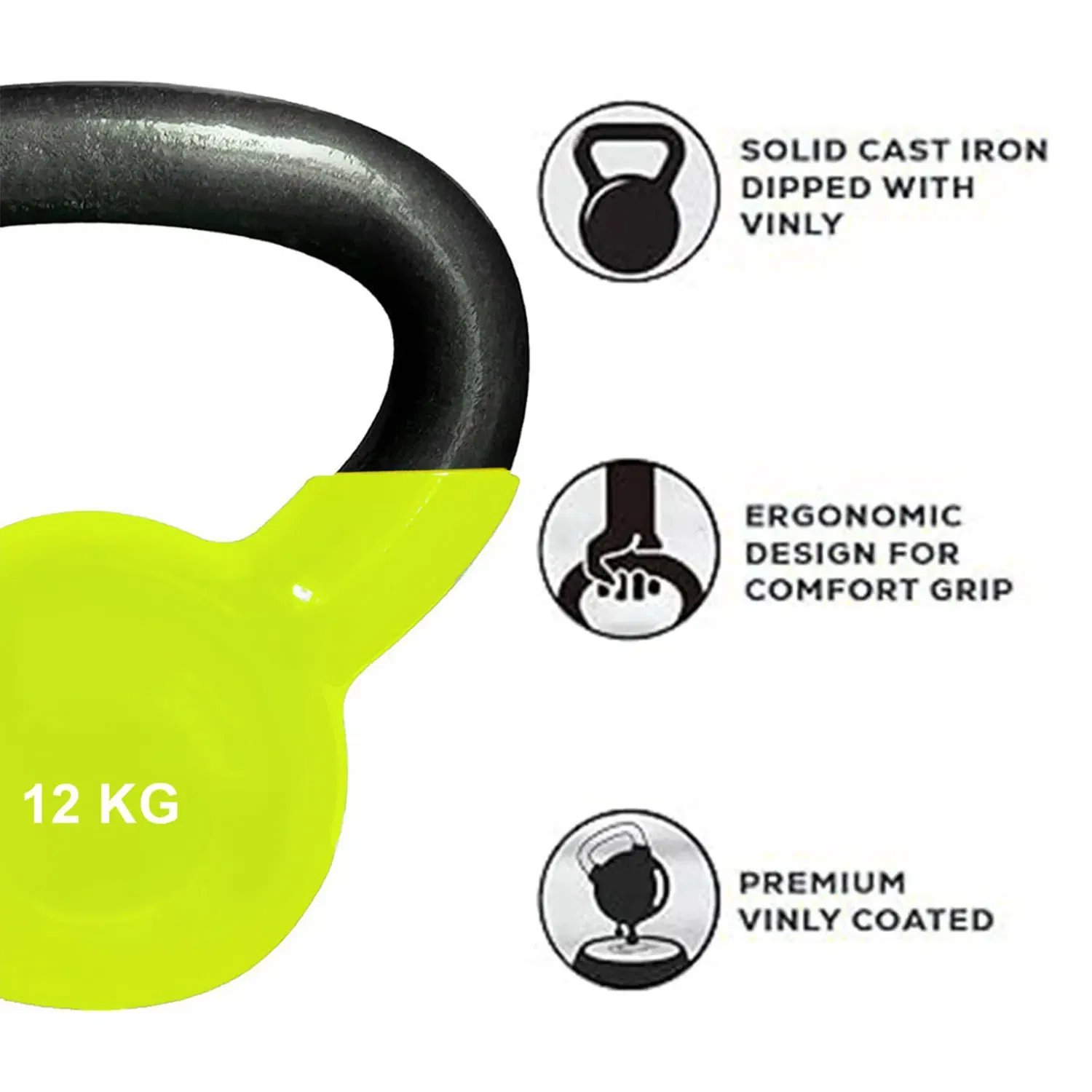 Therapy Fitness Vinyl Kettlebell - 12 Kg