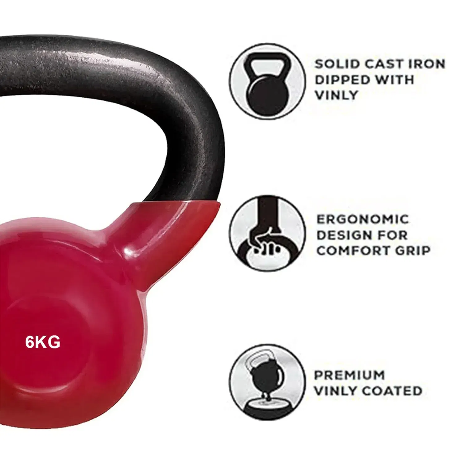Therapy Fitness Vinyl Kettlebell - 6 Kg
