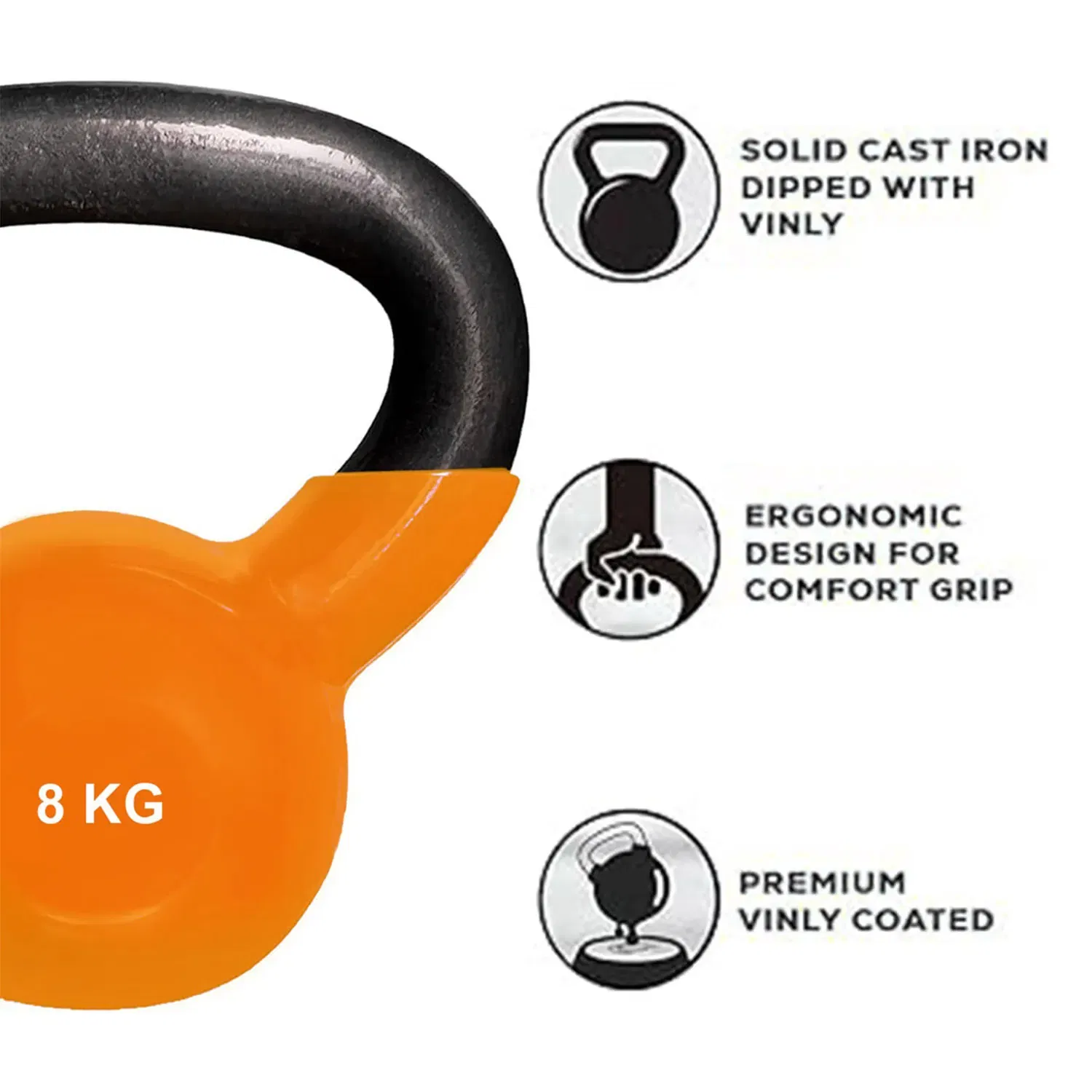 Therapy Fitness Vinyl Kettlebell - 8 Kg