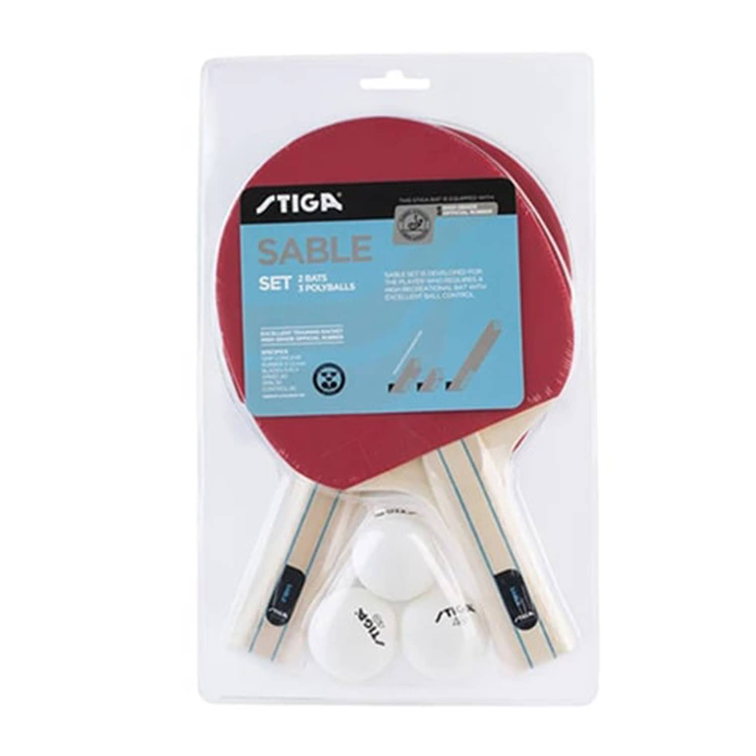 Stiga Set Sable - 2 Bats And 3 Balls