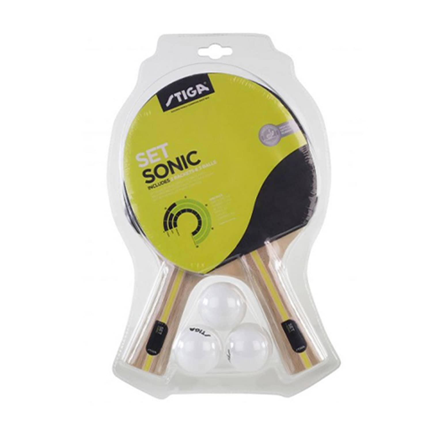 Stiga Set Sonic 2 Bats + 3 Balls