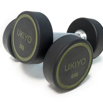Ukiyo Premium PU Round Dumbbells (Pair) - 6 Kg