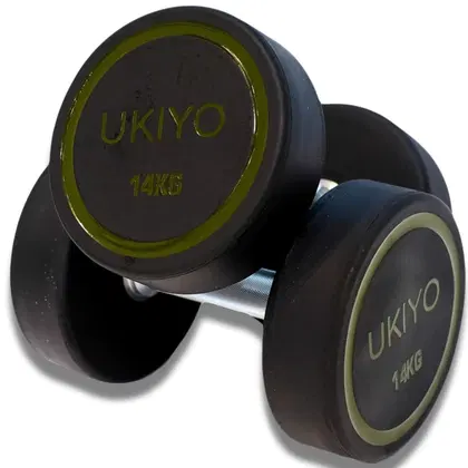 Ukiyo Premium PU Round Dumbbells (Pair) - 14 Kg