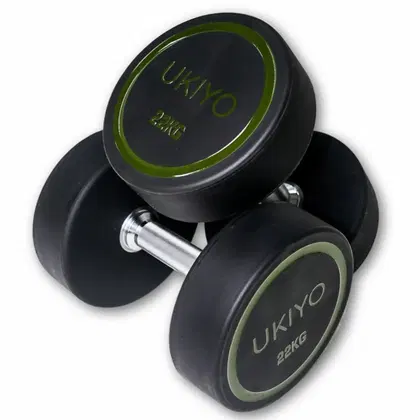 Ukiyo Premium PU Round Dumbbells (Pair) - 22 Kg