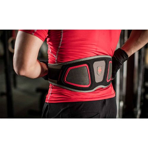 Harbinger Men's Contoured Flexfit Belt-Red/Grey-Small
