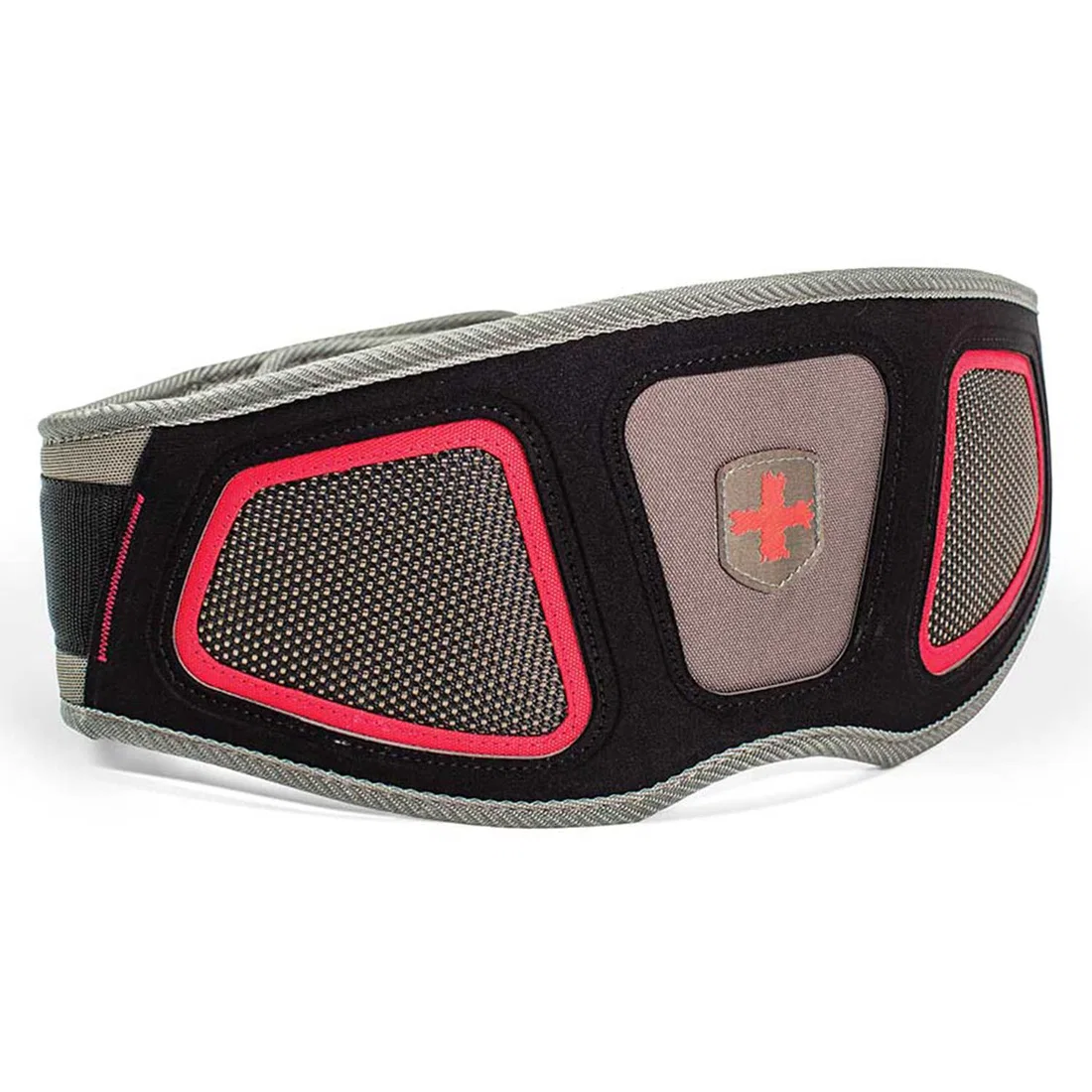 Harbinger Men's Contoured Flexfit Belt - Red/Grey - Small