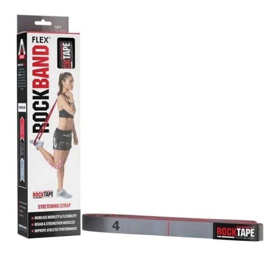 Rocktape RockBand Flex Ultra-durable Resistance Bands with Handles and Loops-Light