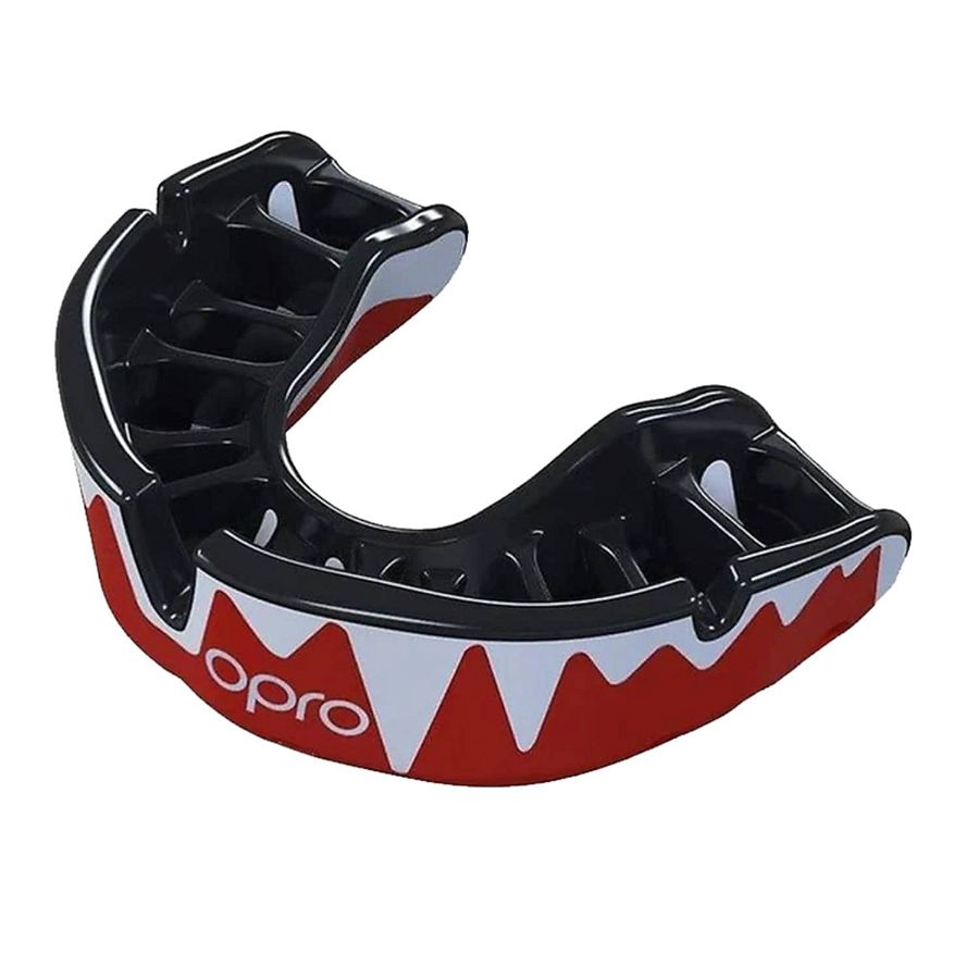 Opro Self-Fit Platinum Adult Mouthguard-Red / Black / Silver