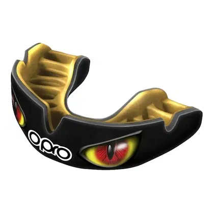 Opro Power-Fit Adult Mouthguard - Black/Gold/Red