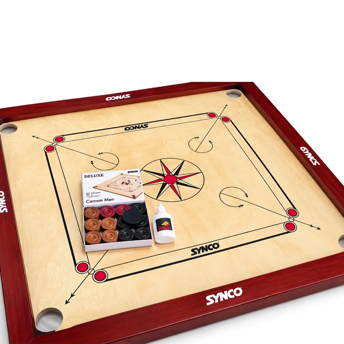 Synco Tournament Carrom Board Playing Setup