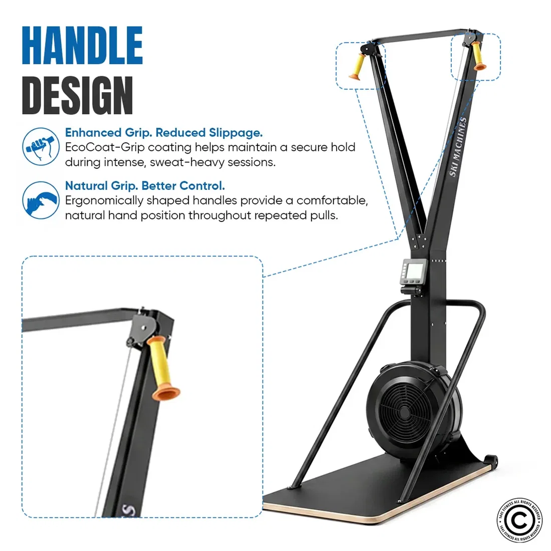 1441 Fitness SkiErg Ergonomic Handle Design