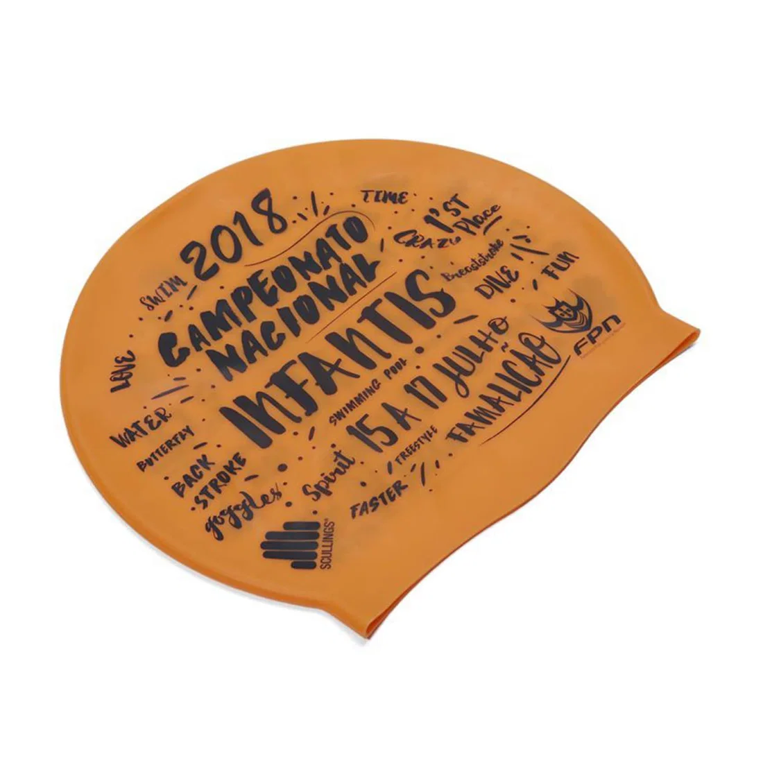 TA Sport Swimming Cap Adult Silicone Cap - Orange