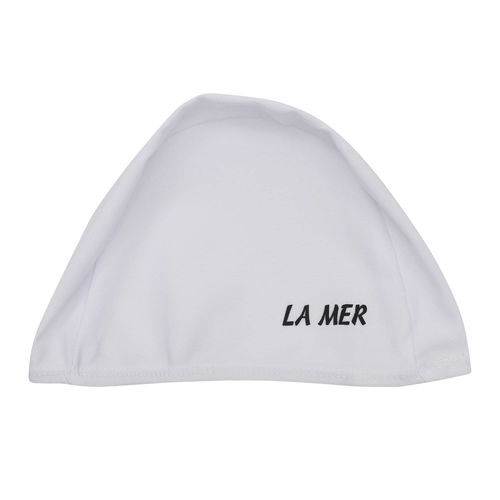 La Mer Lycra Cap Senior Narrow Band-White