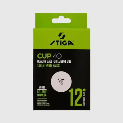 Stiga Cup 40+, White (Pack of 12 Balls)