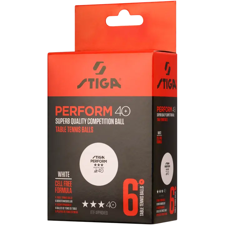 Stiga PERFORM 3 STAR TABLE TENNIS BALL - WHITE (6 Balls)