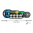 1441 Fitness  7 Ft Olympic Bar with Dual Grip Olympic Plates Set | 160 kg