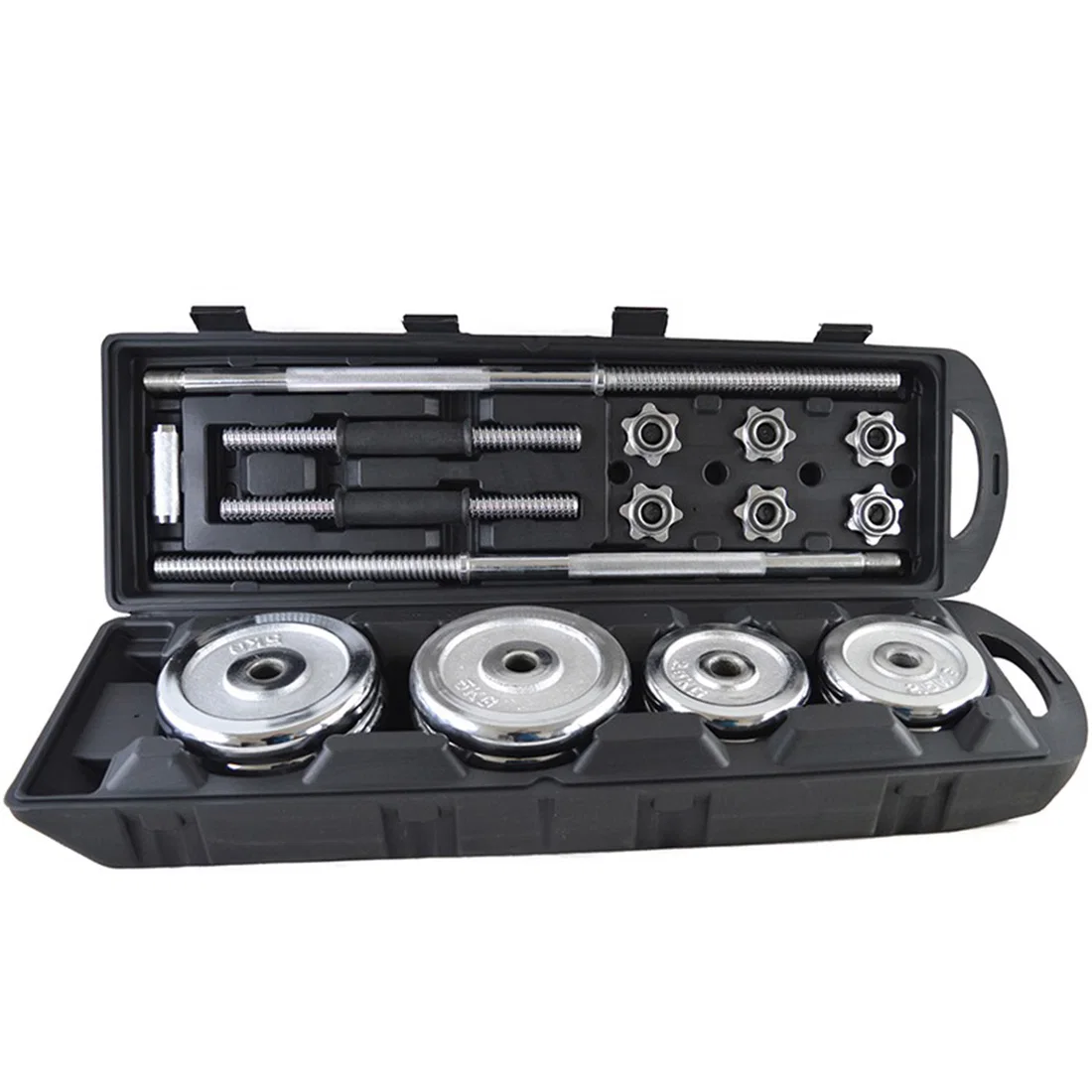 Beast Fitness 50Kg Cast Iron Non - Slip Grip Barbell and Dumbbell Adjustable Weight Lifting Set