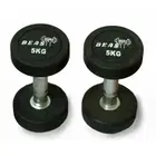 Beast Fitness Round Rubber Dumbbell - 5 Kg - Pair