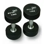 Beast Fitness Round Rubber Dumbbell - 7.5 Kg - Pair