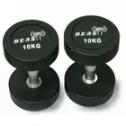 Beast Fitness Round Rubber Dumbbell - 10 Kg - Pair
