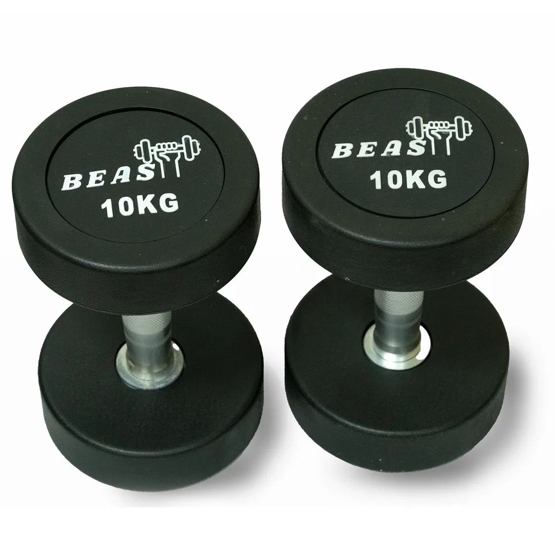 Beast Fitness Round Rubber Dumbbell - 10 Kg - Pair