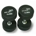 Beast Fitness Round Rubber Dumbbell - 12.5 Kg - Pair