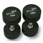 Beast Fitness Round Rubber Dumbbell - 15 Kg - Pair