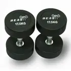 Beast Fitness Round Rubber Dumbbell - 17.5 Kg - Pair