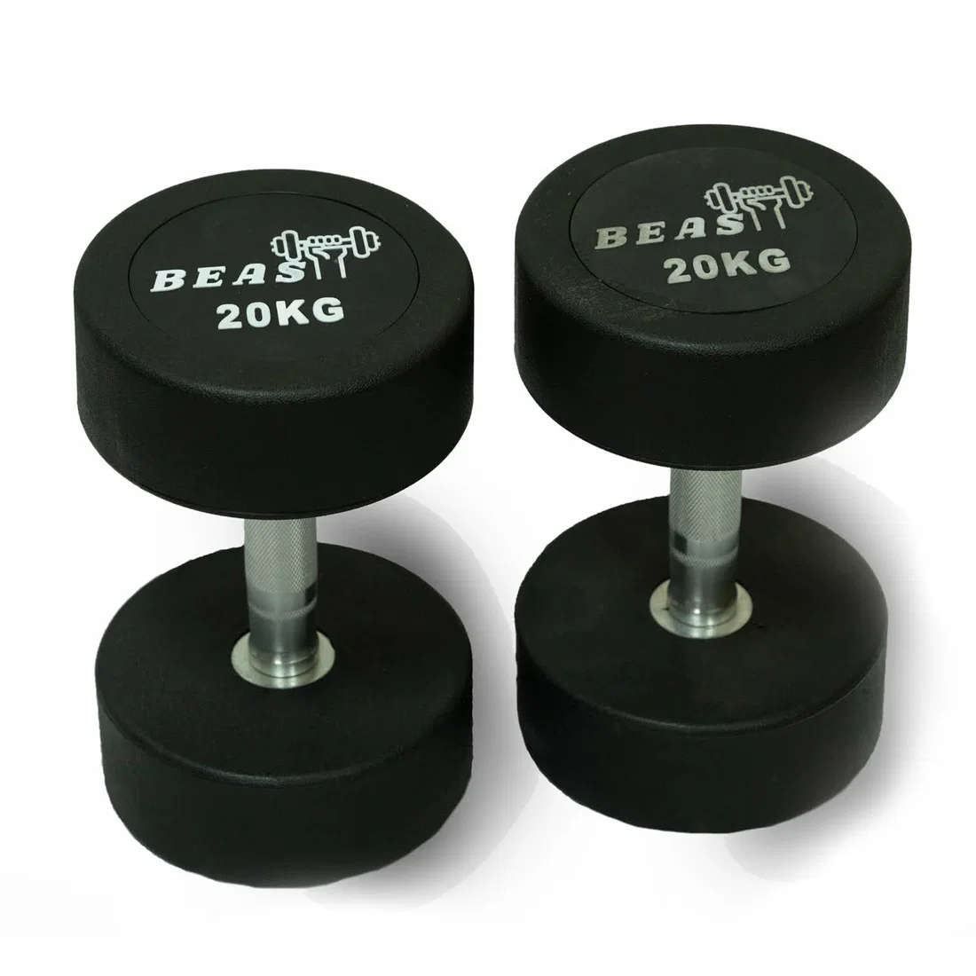 Beast Fitness Round Rubber Dumbbell - 20 Kg - Pair