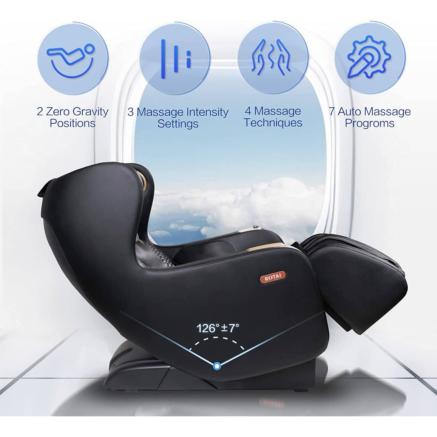 Rotai A30 Full Body Multi Function Massage Chair - Black