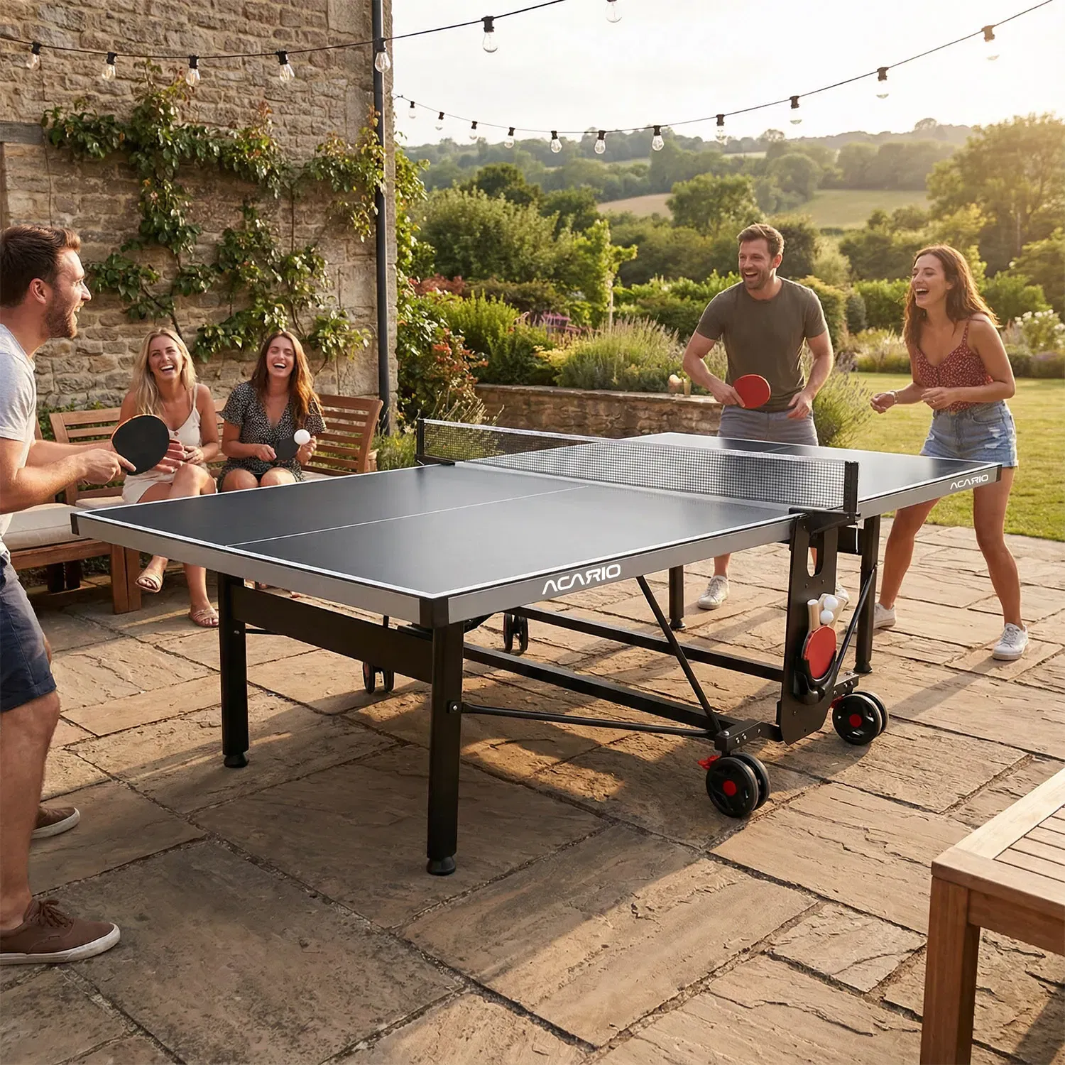 Acario طاولة تنس خارجية قابلة للطي من سبينفورس - 9 أقدام