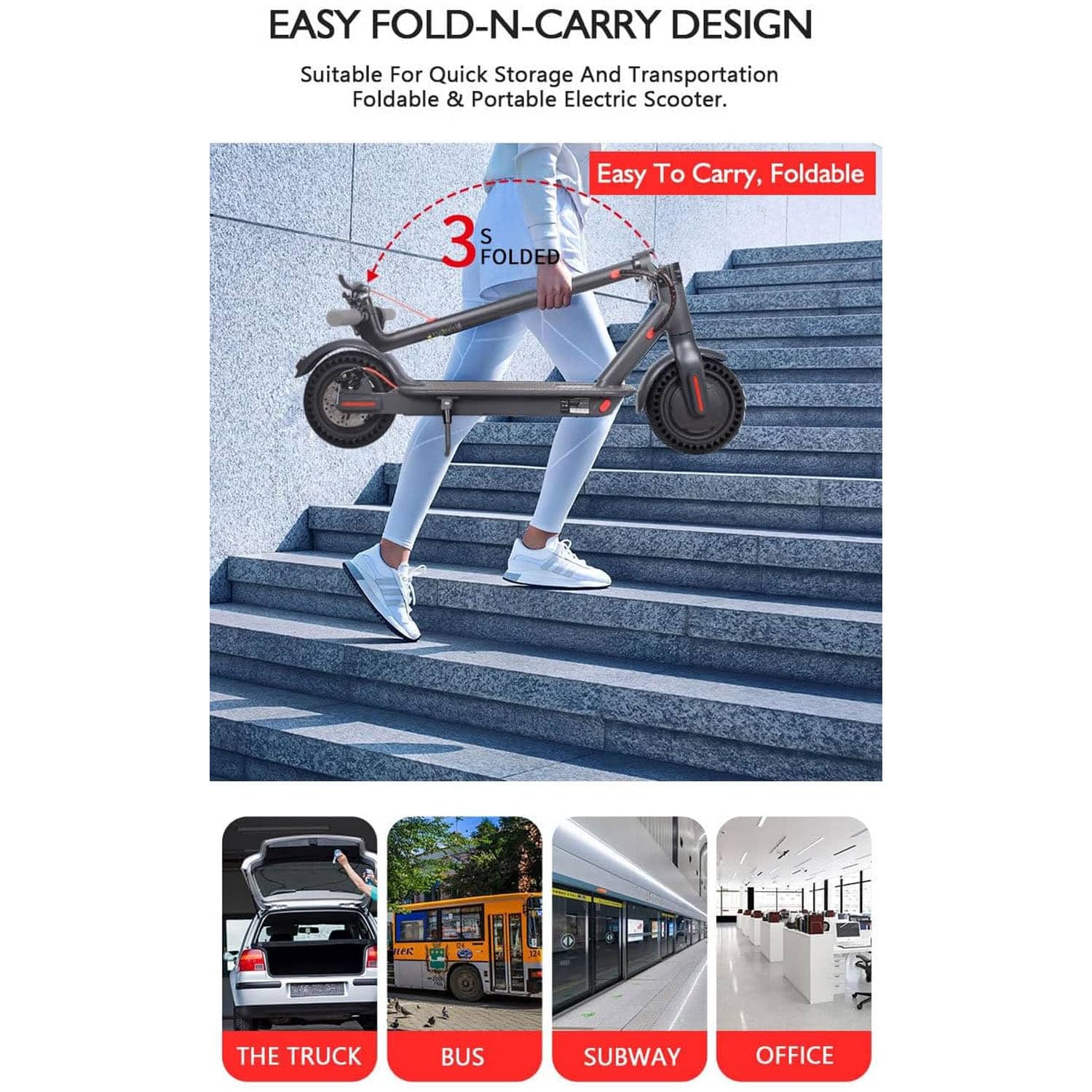 فوكس للياقة البدنية سكوتر كهربائي قابل للطي للبالغين