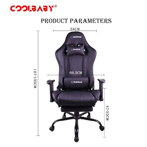 CoolBaby AM503 Ergonomic Gaming Chair With Massage, Recliner & 2D Adjustable Armrest-Black