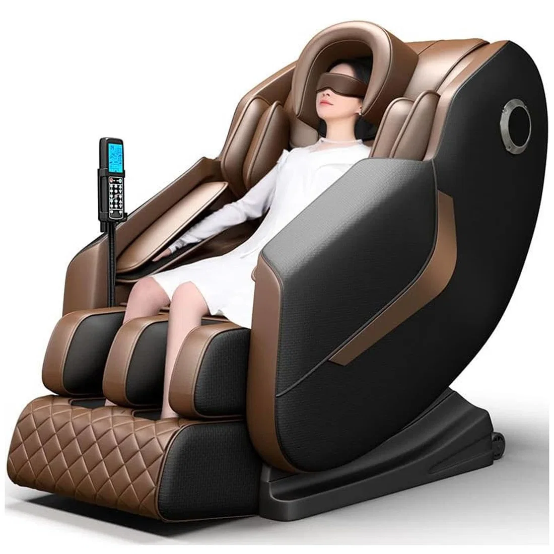 CoolBaby AMY-BK6 2D Full Body Massage Chair With Eye Massager - Brown