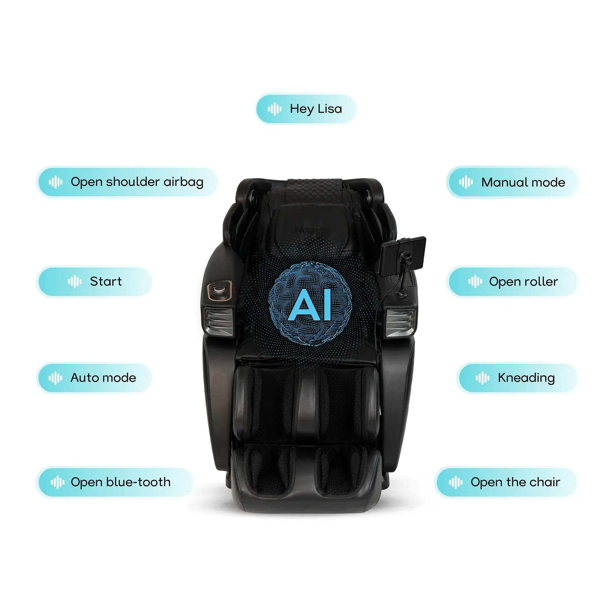 Nourest Ark 4D Full Body Intelligent Massage Chair - Black