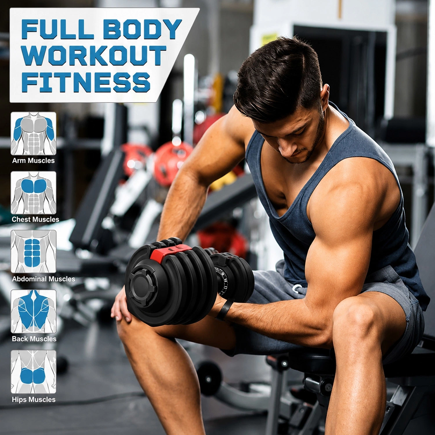 Full Body Strength Training with AXOX Adjustable Dumbbell