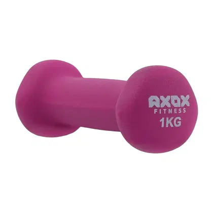 Axox Fitness Neoprene Dumbbell Pair – Anti-Slip PVC Grip, Color-Coded - 1 Kg