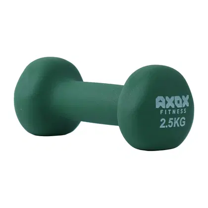Axox Fitness Neoprene Dumbbell Pair – Anti-Slip PVC Grip, Color-Coded - 2.5 Kg