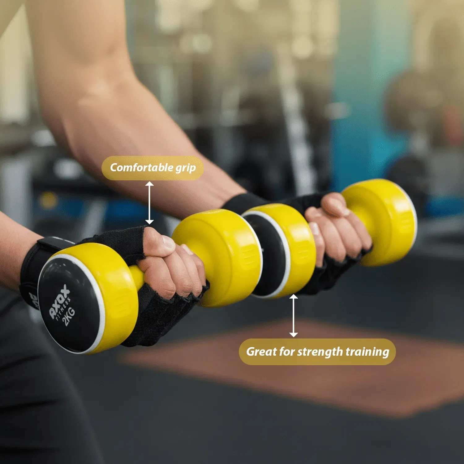 Axox Color-Coded Smart Dumbbells (Pair) - 2 Kg